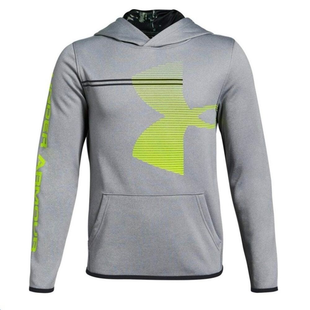 Under Armour Youth XL Grey and Yellow Cold Gear Fleece Hoodie